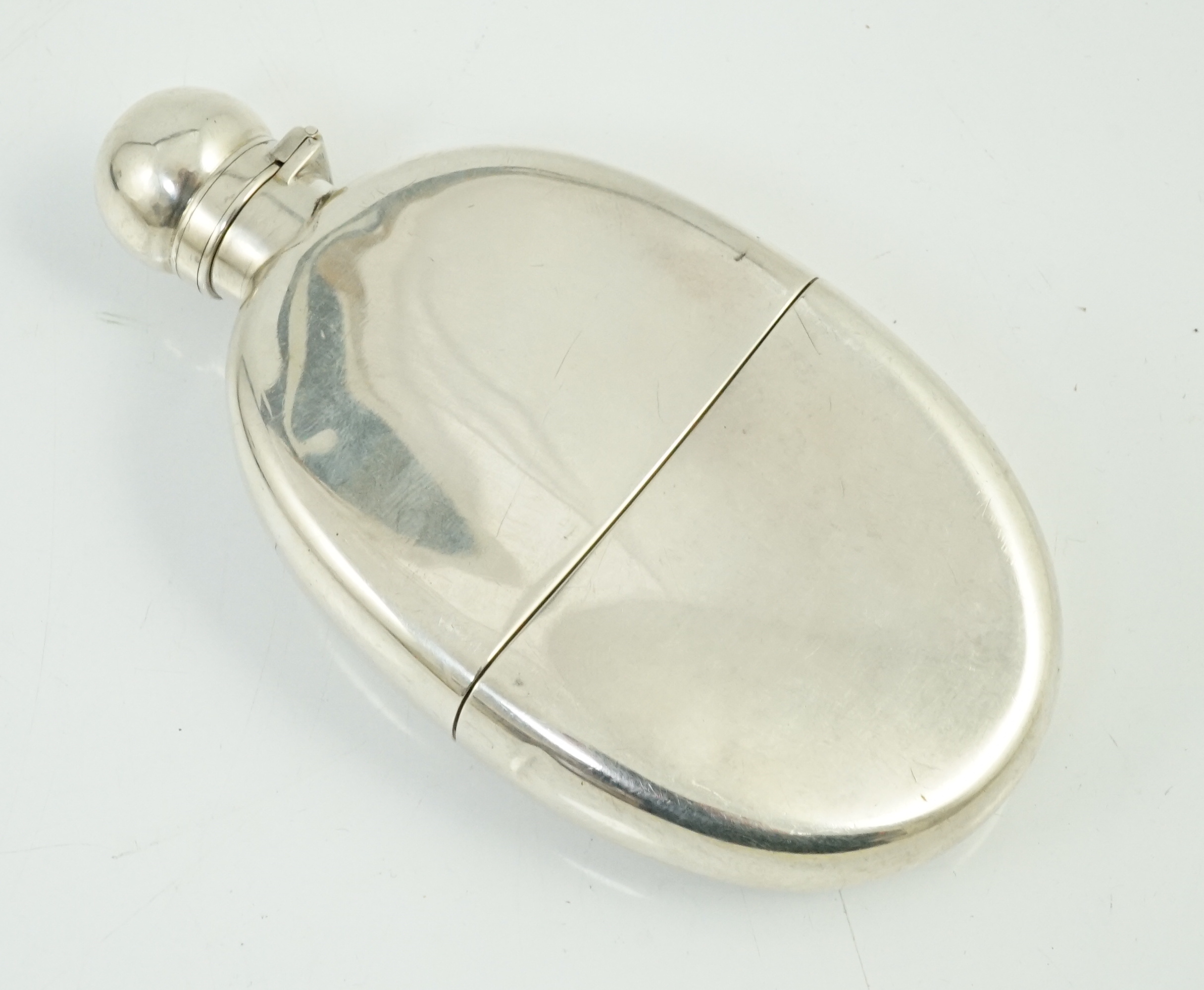 The London Scottish Rifles. A Victorian silver hip flask, Frederick Bradford McCrea, London, 1886